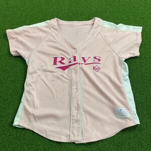 MLB Tampa Bay Rays Womens Pink Baseball Jersey Sz XL